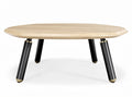 **Modern houten salontafel met zwarte poten**
