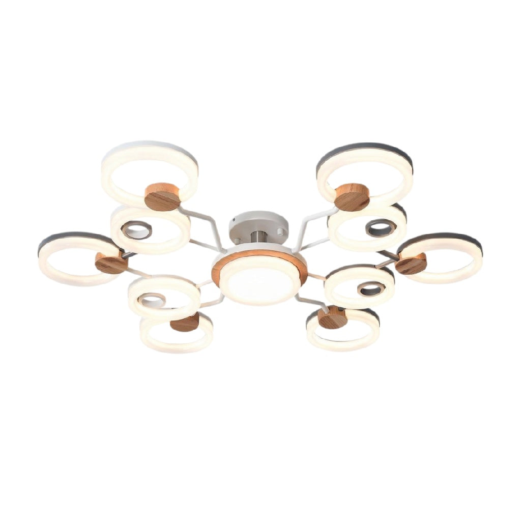 Moderne LED Plafondlamp met Houten Accenten