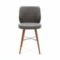 **Moderne Grijze Stoel met Houten Poten**