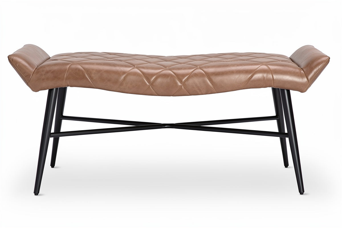 **Luxe Leren Zitting met Strakke Metaalstructuur**